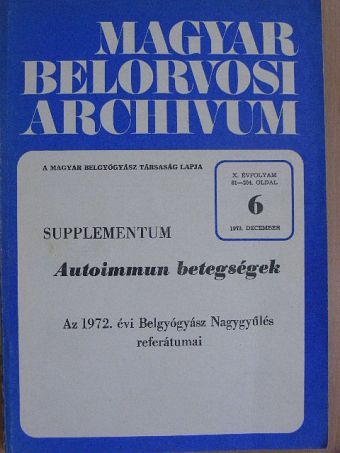 Dr. Bencze György - Magyar Belorvosi Archivum 1973. december [antikvár]