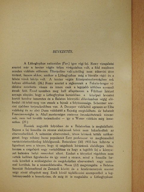 Bartha Ferenc - Néhány hazai Lithoglyphus populáció variációstatisztikai feldolgozása és radula vizsgálata [antikvár]