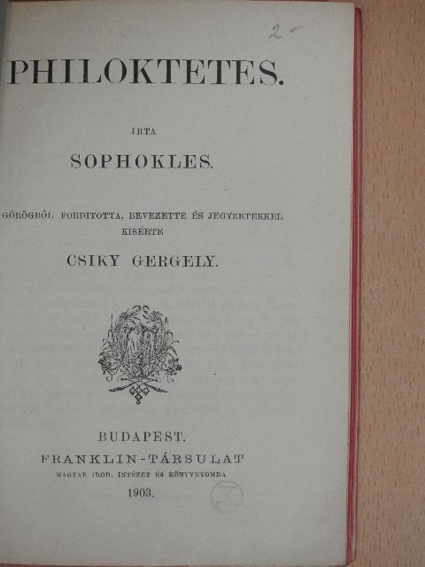 Sophokles - Philoktetes [antikvár]