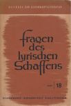 Kunze, Reiner, Wolf, Gerhard, Pfützner, Klaus - Fragen des lyrischen Schaffens [antikvár]
