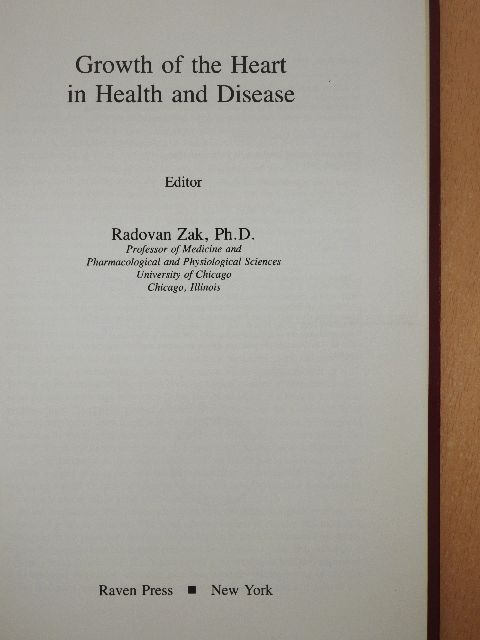 Growth of the Heart in Health and Disease [antikvár]