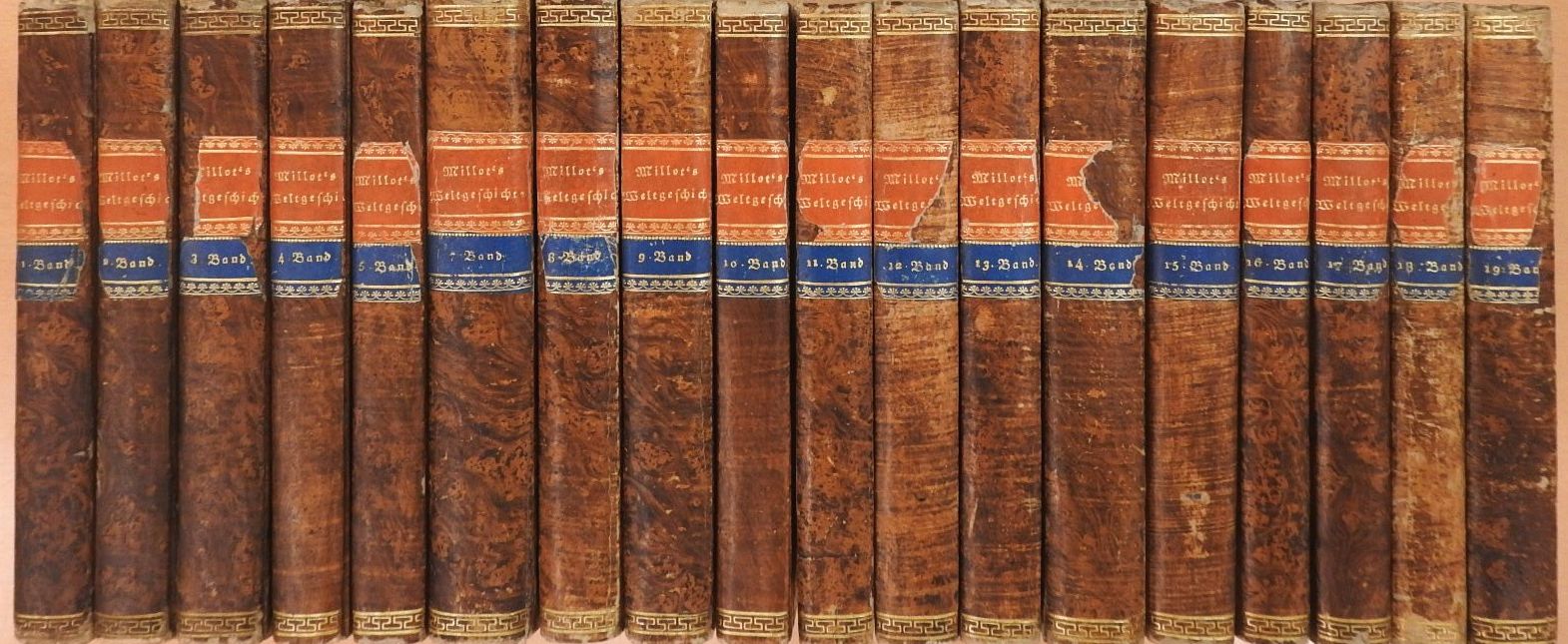 Claude François Xavier Millot - Allgemeine Weltgeschichte 1-5., 7-19. (gótbetűs) (nem teljes sorozat) [antikvár]