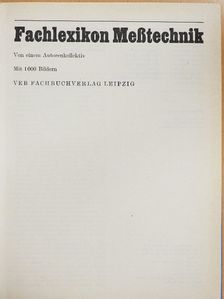Bakács István - Fachlexikon Meßtechnik [antikvár]