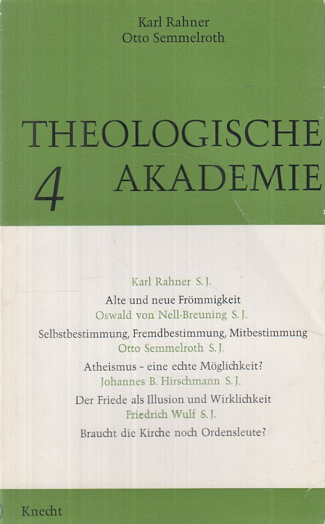 Rahner, Karl, Semmelroth, Otto - Theologische Akademie 4. [antikvár]