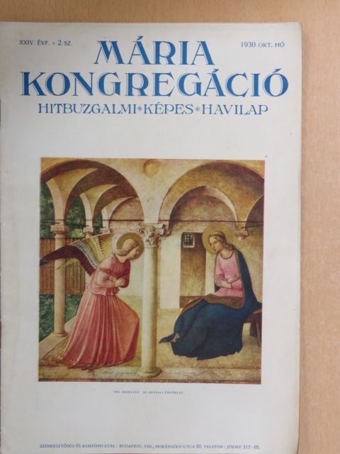 Gyéressy Béla S. J. - Mária Kongregáció 1930. október [antikvár]