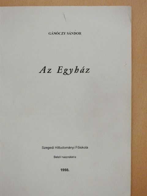 Gánóczy Sándor - Az egyház [antikvár]