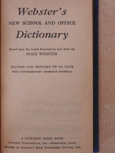 Noah Webster - Webster's New School and Office Dictionary [antikvár]