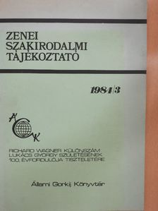 Eősze L. - Zenei Szakirodalmi Tájékoztató 1984/3. [antikvár]