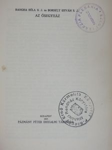 Bangha Béla - A keresztény egyház története I. [antikvár]
