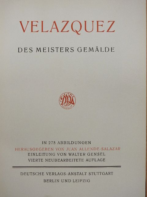 Velazquez, des Meisters Gemälde [antikvár]