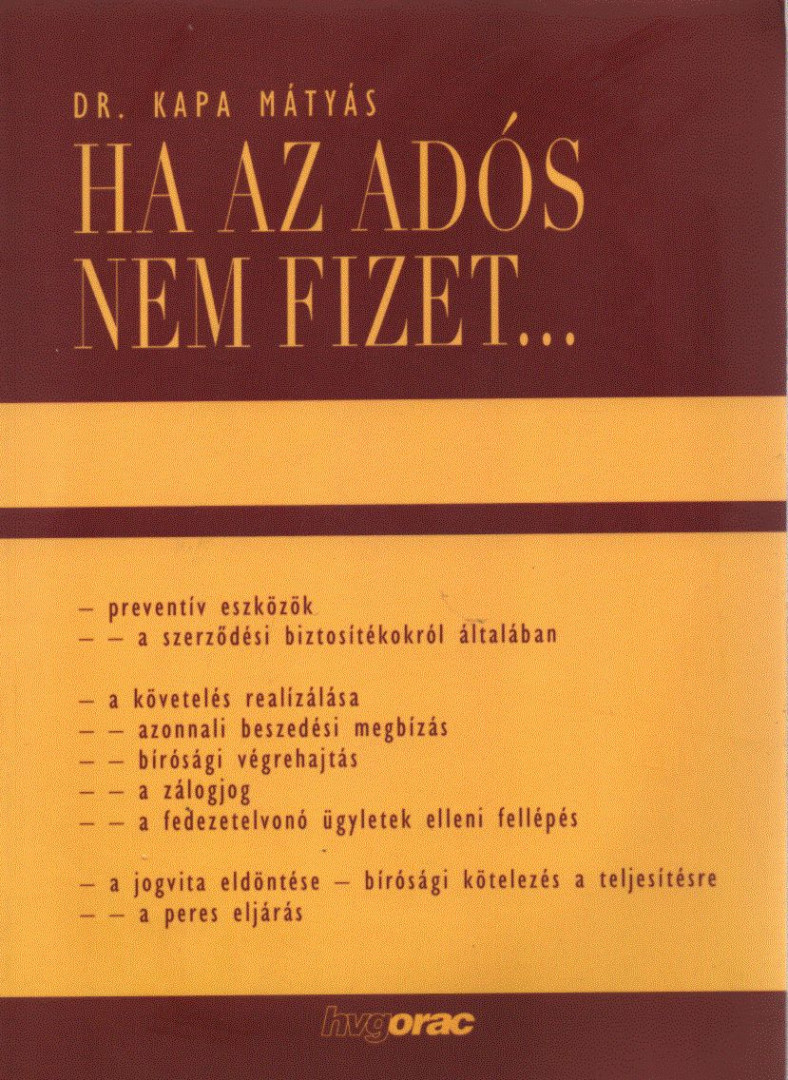 Dr. Kapa Mátyás - Ha az adós nem fizet... [antikvár]
