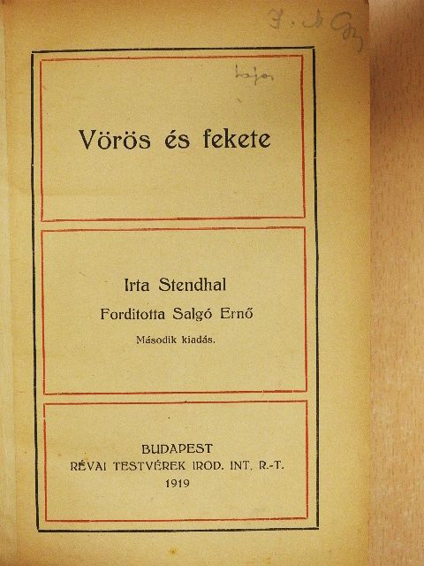 Stendhal - Vörös és fekete [antikvár]