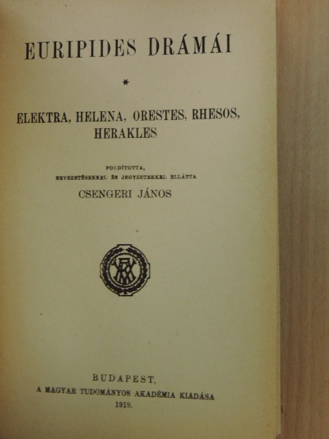 Euripides - Euripides drámái III. [antikvár]
