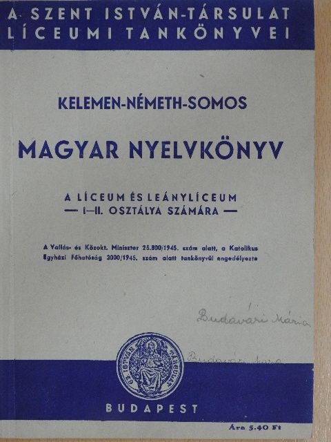 Dr. Kelemen József - Magyar nyelvkönyv [antikvár]