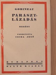 Gobineau - Parasztlázadás [antikvár]
