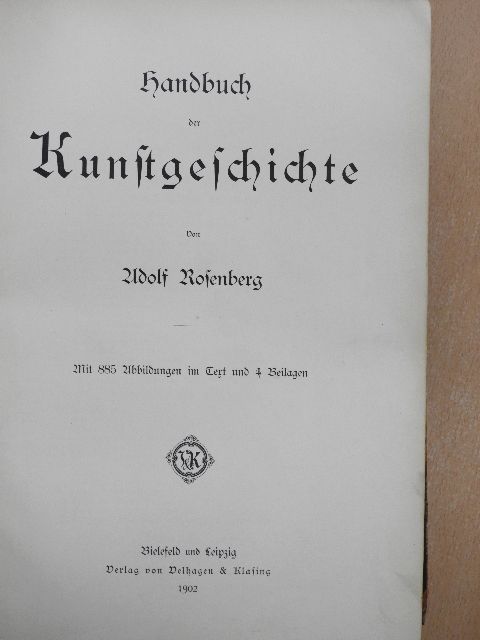 Adolf Rosenberg - Handbuch der Kunstgeschichte (gótbetűs) [antikvár]