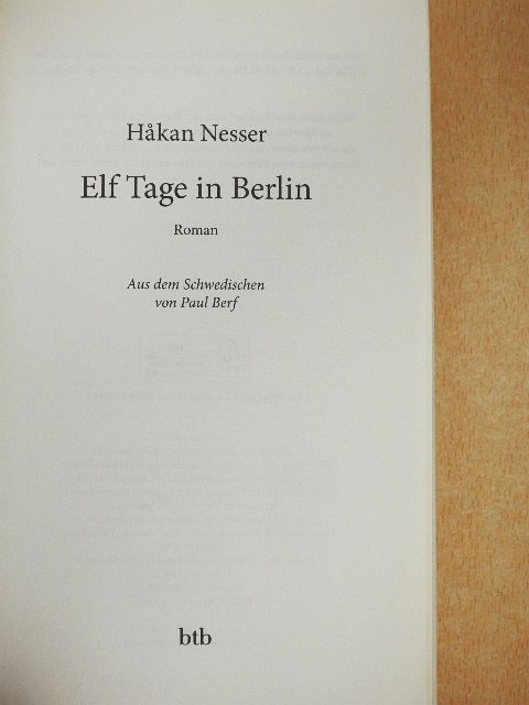 Hakan Nesser - Elf Tage in Berlin [antikvár]