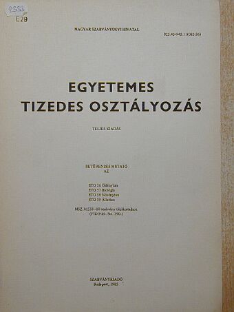 Egyetemes tizedes osztályozás [antikvár]