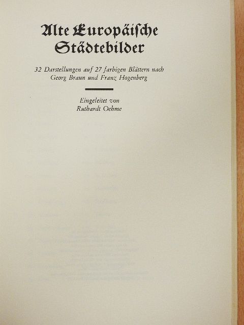 Alte Europäische Städtebilder [antikvár]