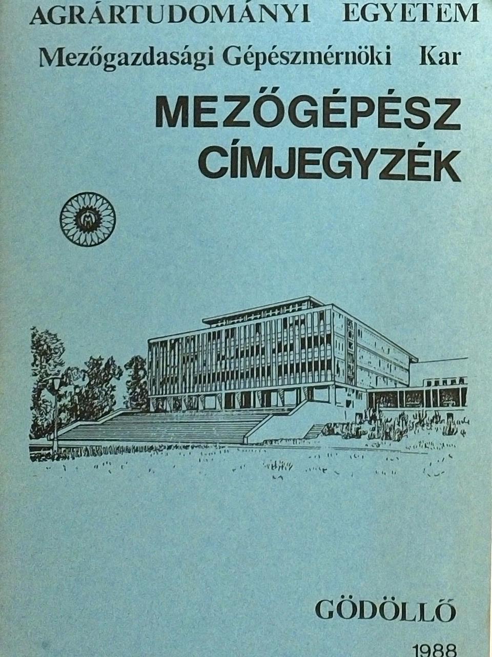 Mezőgépész címjegyzék [antikvár]