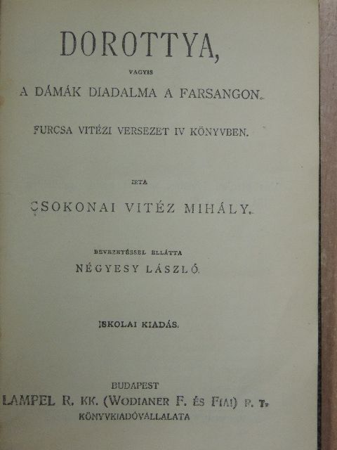 Csokonai Vitéz Mihály - Dorottya, vagyis a dámák diadala a farsangon/Lilla [antikvár]
