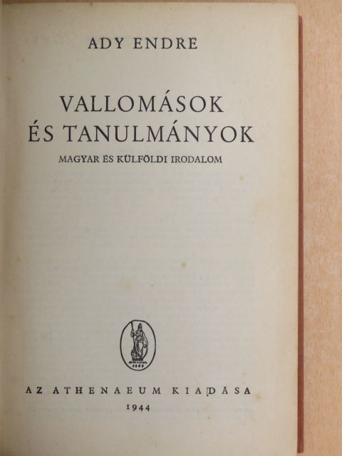 Ady Endre - Vallomások és tanulmányok [antikvár]