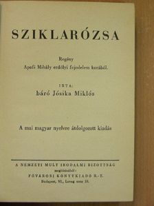 Báró Jósika Miklós - Sziklarózsa [antikvár]