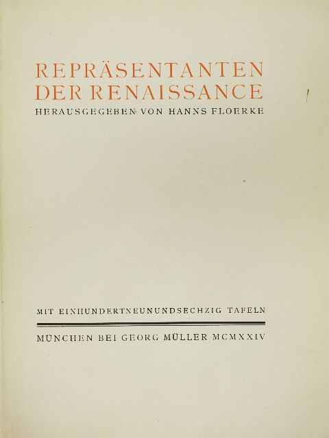 Hanns Floerke - Repräsentanten der Renaissance [antikvár]
