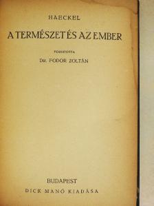 Haeckel - A természet és az ember [antikvár]