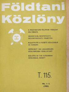 Bérczi István - Földtani Közlöny 1985/1-2. [antikvár]