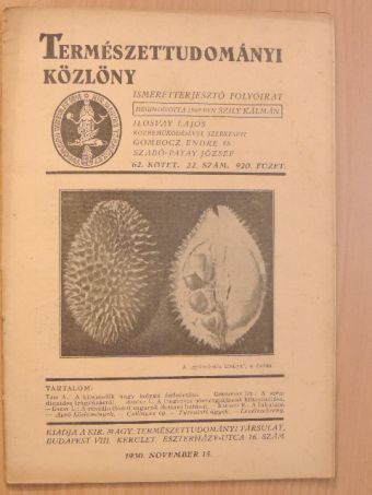 Bodócs I. - Természettudományi Közlöny 1930. november 15. [antikvár]
