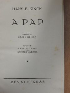Hans E. Kinck - A pap [antikvár]
