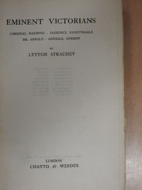 Lytton Strachey - Eminent Victorians [antikvár]