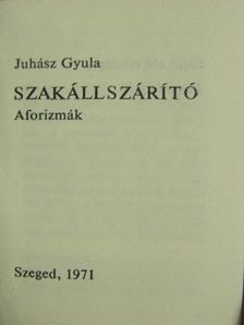 Juhász Gyula - Szakállszárító (minikönyv) [antikvár]