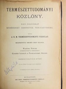 Csemez József - Természettudományi Közlöny 1904. január-deczember/Pótfüzetek a Természettudományi Közlönyhöz 1904. január-deczember [antikvár]