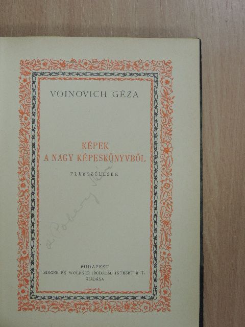 Voinovich Géza - Képek a nagy képeskönyvből [antikvár]