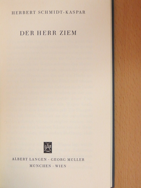 Herbert Schmidt-Kaspar - Der Herr Ziem [antikvár]