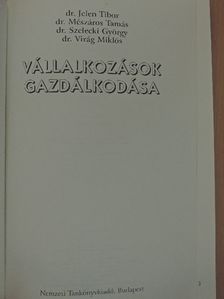 Dr. Jelen Tibor - Vállalkozások gazdálkodása [antikvár]