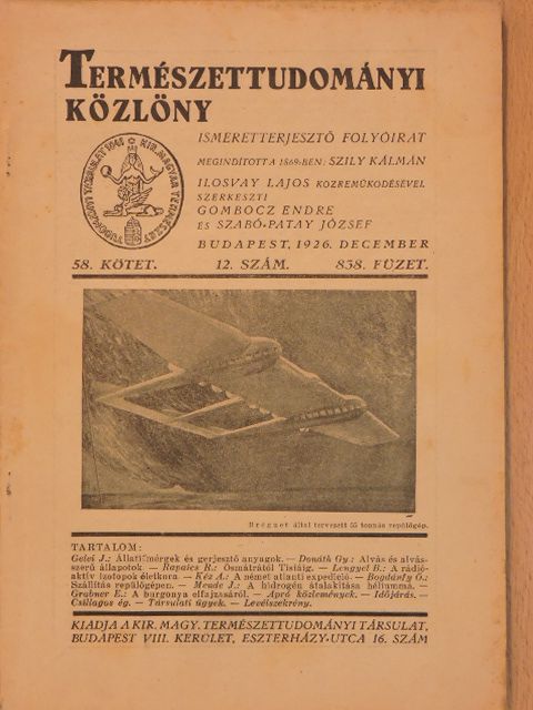 Bogdánfy Ö. - Természettudományi Közlöny 1926. december [antikvár]