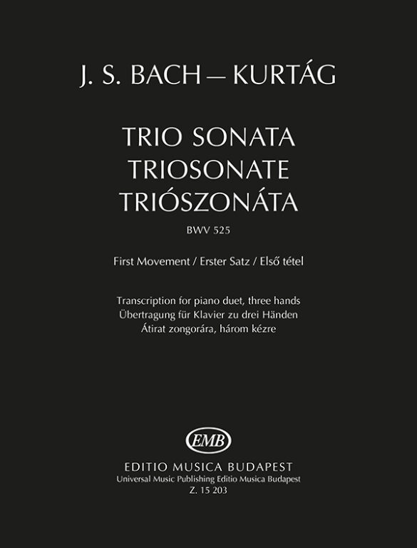 J.S.BACH- KURTÁG - TRIÓSZONÁTA BWV 525 - ELSŐ TÉTEL - ÁRIRAT ZONGORÁRA HÁROM KÉZRE