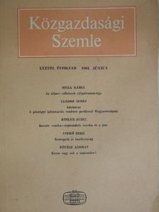Csekő Imre - Közgazdasági Szemle 1991. június [antikvár]