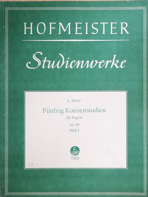 L. Milde - Fünfzig Konzert-Studien für Fagott 1. [antikvár]